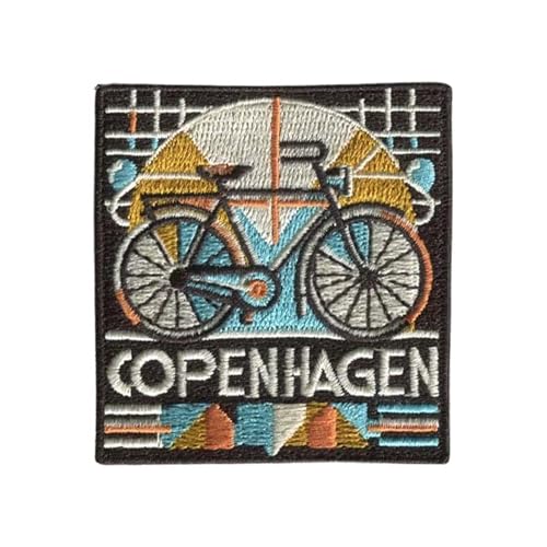 Vagabond Heart Copenhagen Patch – Kopenhagen Dänemark Bügelbild Reiseabzeichen – Fahrrad-Souvenir von Vagabond Heart