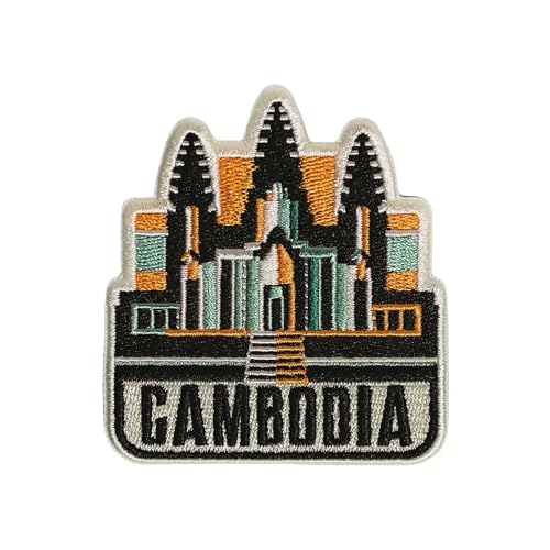 Vagabond Heart Kambodscha-Aufnäher zum Aufbügeln, Kambodscha, Reise-Souvenir, Kambodscha-Aufnäher, Geschenk von Vagabond Heart