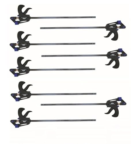 Vago-Tools Einhandzwinge 450/600/750/900 mm, 8-tlg Set, Schwarz, Ergonomisch, Stahl, Kunststoff, Zwinge von Vago-Tools