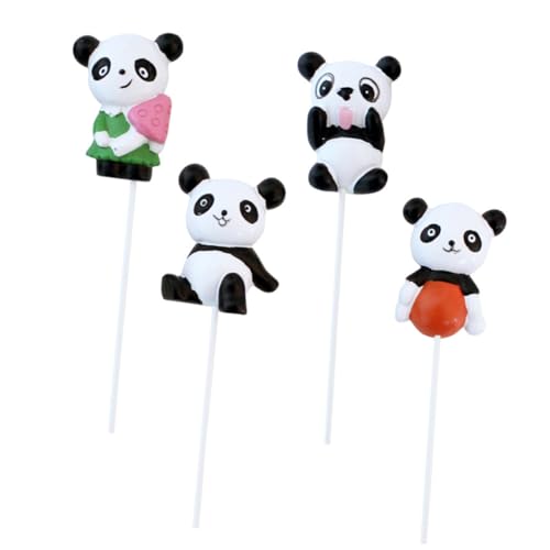 4 Stück Pandas-plugin Cupcake-dekorationen Hochzeits-cupcake-topper Panda-kuchen-picks Schöne Tortenaufleger Geburtstagstorte Topper Kuchen Liefert Party-kuchen-topper Harz Vaguelly von Vaguelly