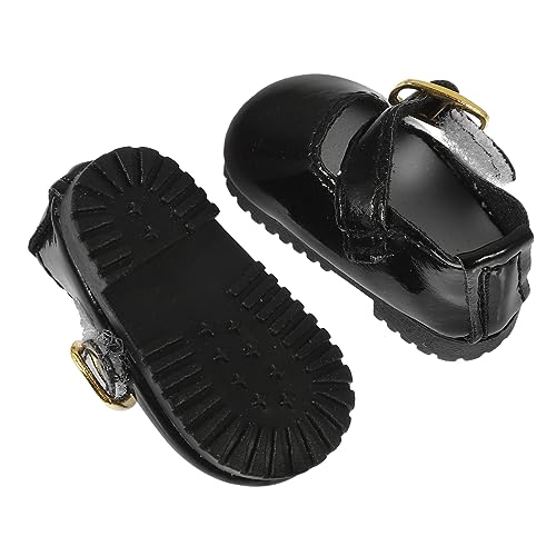 Vaguelly 1 Paar Mini Bjd Schuhe Puppe Lederschuhe Mädchen Mode Kostüm Plüsch Prinzessin puppenspielzeug Puppen Kleidung Puppenlederschuhe Puppe verkleiden Sich Schuhe Puppenrockschuhe Black von Vaguelly