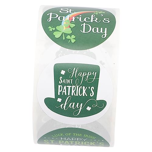 Vaguelly 1 Rolle St. Patrick-Aufkleber Scrapbooking Sticker Scrapbook Stickers Ostern Sticker runde Aufkleber st. Patricks-Label Siegeletiketten Festival-Aufkleber Plastik Dark Green von Vaguelly