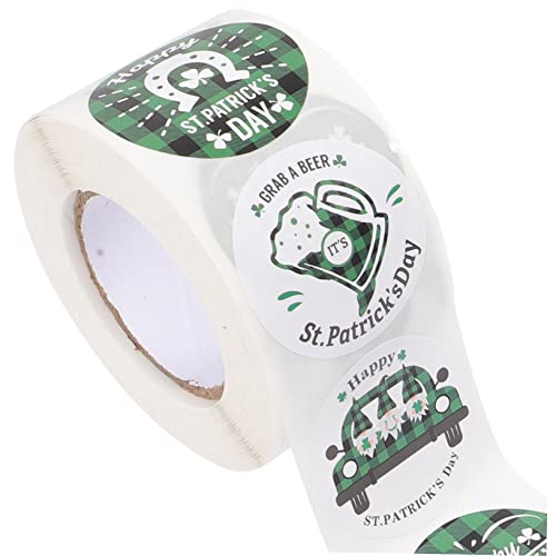 Vaguelly 1 Rolle St. Patrick-Aufkleber st. Patricks-Label Geschenketikett Scrapbooking Sticker Scrapbook Stickers Aufkleber zum Verschließen von Beuteln st. Patricks Day Aufkleber Plastik von Vaguelly