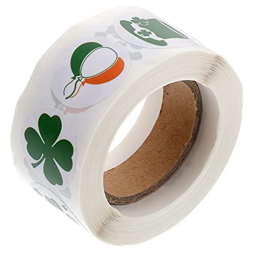 Vaguelly 1 Rolle St. Patricks Day geschenksticker Sticker DIY Aufkleber St Patrick's Day Aufkleber st. Patrick's Day Festival-Aufkleber DIY dekorativer Aufkleber Papier von Vaguelly