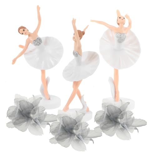 Vaguelly 1 Satz 6 Stk Ballettmädchen-Ornamente Ballettmädchen Cupcake Topper Figur einer Balletttänzerin Tortendeko Ballett Tortenfigur Ballett Wohnkultur kreative Kuchendekorationen Weiß von Vaguelly