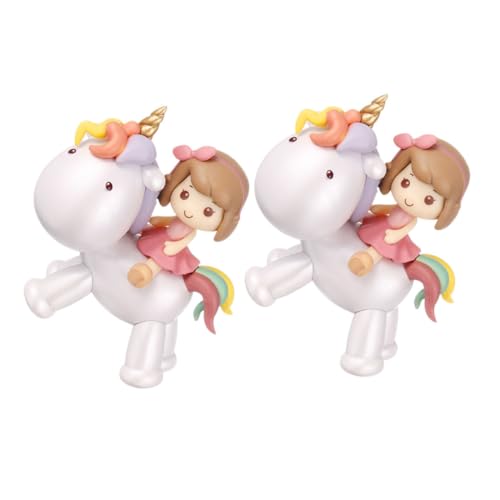 Vaguelly 1 Satz Einhorn Kuchendekoration Kuchen Einhorn Mädchen Statuen Kuchendekoration Party Dekoration Tischdekoration Babyparty Dekoration Miniatur Statuen Einhorn Mädchen 2Stk von Vaguelly