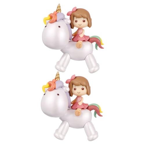 Vaguelly 1 Satz Einhorn-kuchendekoration Miniaturstatuen Desktop-dekorationen Cupcake-puppen Einhorn-mädchenstatuen Partydekorationen Tortenaufsatz Für Mädchen Pvc 2st von Vaguelly