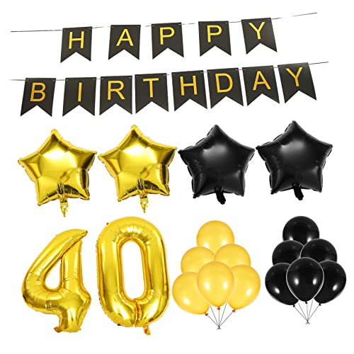 Vaguelly 1 Satz Geburtstagsfeier Riesige Riesenballons Helium Goldmetallischer Ballon Hochzeitsballons Zahlenballon 40. Geburtstagsbanner Alles Zum Geburtstag Dekorationen Jumbo Papier von Vaguelly