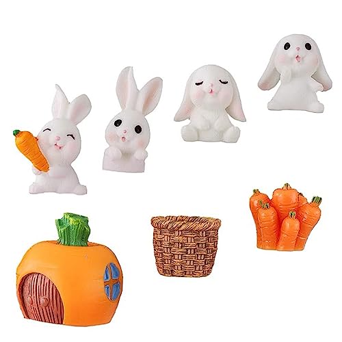 Vaguelly 1 Satz Kuchendekoration hasenfiguren animal figures geburstagsdeko gartendekoration wohnaccessoires kleine Kaninchenstatue Miniaturen schmücken Mikrolandschaft Hase PVC von Vaguelly