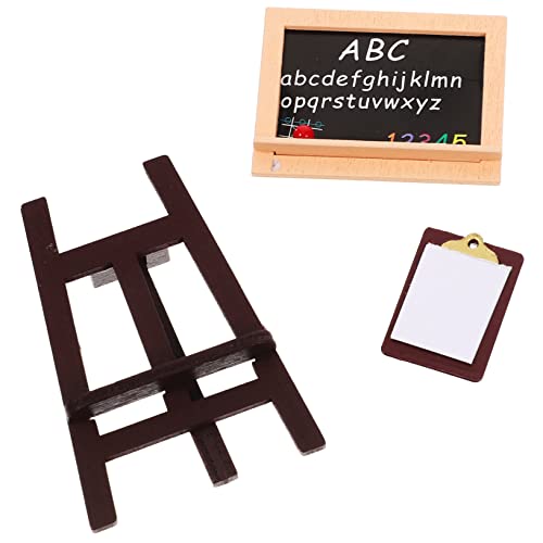 Vaguelly 1 Satz Mini-Staffelei Write Board wohnaccessoires puppenhauszubehör Dekorative Staffelei Mini staffeleien verschleißfeste Puppentafel Puppentafel Kinderbedarf hölzern von Vaguelly