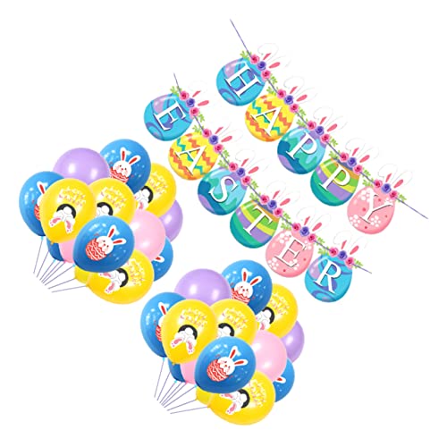 Vaguelly 1 Satz Osteranzug Mylar-Ballons Luftballons für die Osterparty Ostern-Banner aus Sackleinen ostern luftballons ostern dekoration osterparty Latexballons Emulsion Blue von Vaguelly