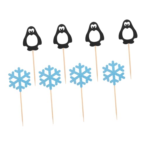 Vaguelly 1 Satz Pinguin-schneeflocke-anordnung Weihnachtsmann-baumspitze Cupcake-kapazitäten Weihnachtsdeko Christmas Cake Decoration Cupcake-topper Partydekorationszubehör Papier 24st von Vaguelly