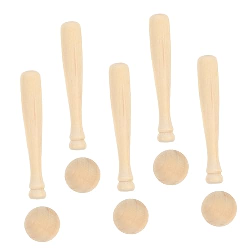 Vaguelly Set mit 10 Mini-baseballschlägern und Bällen Baseballschläger Aus Holz Spielzeug Unvollendete Bastelprojekte für Jungen und Mädchen von Vaguelly