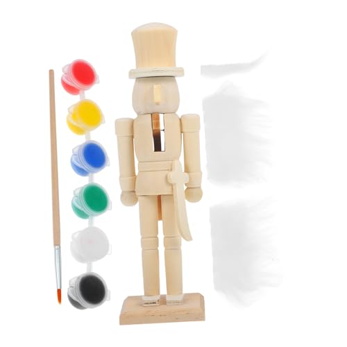 Vaguelly 1 Satz Walnusssoldaten-Ornamente DIY Holzfigur As Nussbrecher Werkzeug für Nussknacker Unvollendete Nussknackerfigur aus Holz Nussknackerfiguren DIY Schmuck Lotusbaum Beige von Vaguelly