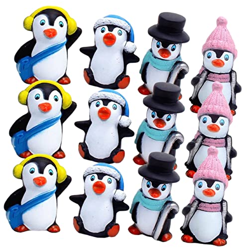 Vaguelly 1 Satz Winter-pinguin-ornament Figur Pinguin Kuchen Pinguin Plüsch Pinguin-becher Pinguin Weihnachtsschmuck Pinguine Positiver Pinguin Mikro-pinguin-statue Vinyl 12st von Vaguelly