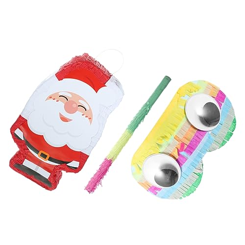 Vaguelly 1 Satz weihnachtsmotiv weihnachts party für kleinkinder ab 1 jahr die bescherung santaclaus schenken weihnachtsdeko dekorative Piñata Pinata in Weihnachtsmannform Papier von Vaguelly