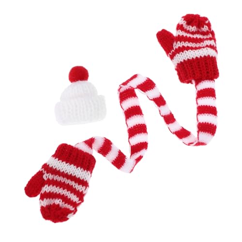 Vaguelly 1 Set Mini Strickmütze Weihnachtsfeier Dekoration Kompakte Puppenhüte Flaschenzubehör Miniatur Weihnachtsschal Schöne Kleine Hüte Miniatur Schal Weihnachtsdekoration von Vaguelly