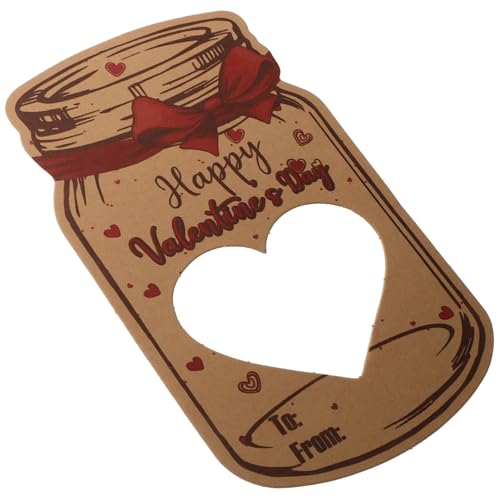 Vaguelly 1 Set Valentinstagskarte Einmachglas Fröhliche Valentinstagskarten Valentinstags Süßigkeitshalterkarten Valentinstags Bonbonglas Karte Valentinstagskarten Valentinstags von Vaguelly