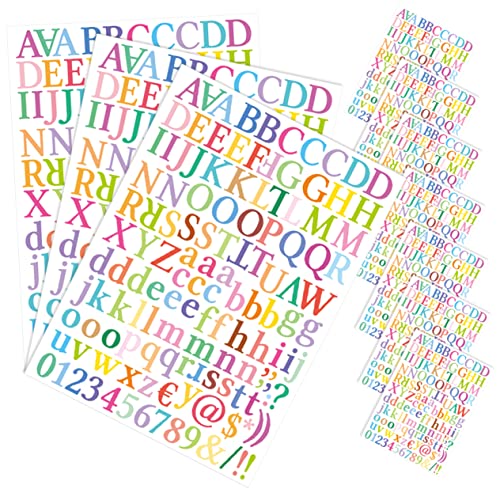 Vaguelly 10 Blätter Alphabet-Aufkleber Aufkleber mit kleinen Nummern Buchstabenaufkleber aus Vinyl Aufkleber nach Zahlen Scrapbooking Sticker Vinyl Sticker Zahlenaufkleber Nummernaufkleber von Vaguelly