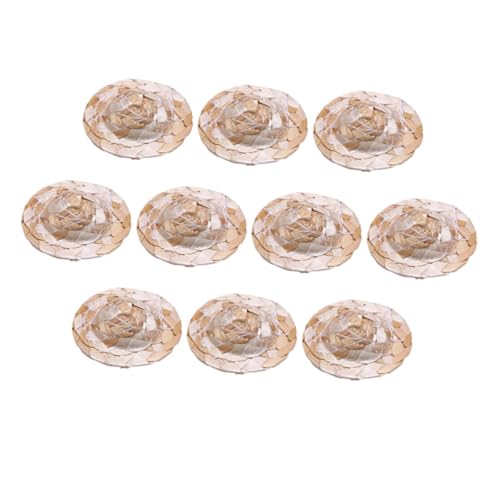 Vaguelly 10 Stück Teiliges Mini Strohhut Handgewebte Kleine DIY Puppenhüte Leichte Dekorative Miniatur Hüte für Basteln Puppenhaus Partydeko und Gestaltung Vaguelly 10 Stück Teiliges Mini Strohhut Handgewebte Kleine DIY Puppenhüte Leichte Dekorative Miniatur Hüte für Basteln Puppenhaus Partydeko und Gestaltung von Vaguelly