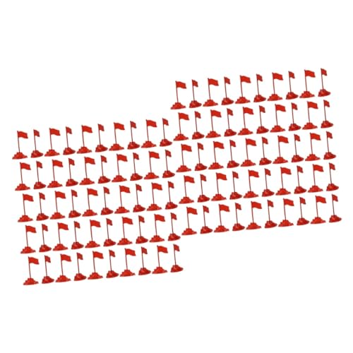 Vaguelly 100 Sätze Sandtisch Rote Fahne Miniatur-tischfahne Rote Flagge Tischminiaturen Miniatur-flaggenfiguren Tischdekoration Desktop-Spielzeug Miniatur-schreibtischflagge Plastik von Vaguelly