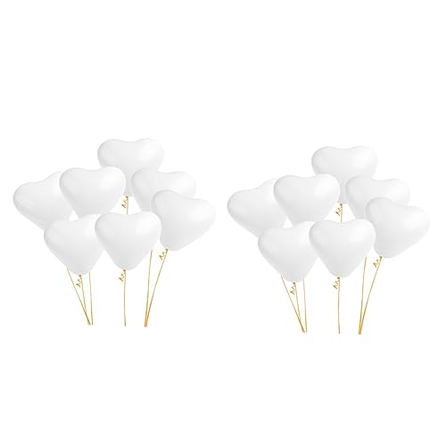 Vaguelly 100 Stk Herz-Latexballon dekoration weihnachten türdeko weihnachten white balloons weihnchtsdeko wedding decoration heart balloons weihnachtadeko Partydekoration Herzballons Weiß von Vaguelly