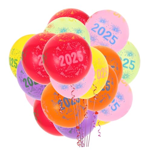 Vaguelly 100 Stück 12 Ballons Neujahrsparty Neujahrsparty Dekorationen Neujahrsdekorationen Frohes Neues Jahr 2025 Silvesterparty Zubehör 2025 Weihnachtsdekorationen von Vaguelly