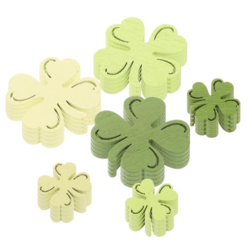 Vaguelly 100 Stück Kleeblatt-Konfetti Aus Holz Zum St. Patrick's Day Partydekorationen Irische Holzscheiben Heimdekoration St. Patrick's Day Tischdekoration Zum Feiern von Vaguelly