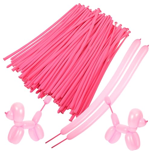 Vaguelly 100St Zauberballon große Luftballons Ballonfüller Hochzeitsballons Zahlenballons Latexballon Ballonkunst Ballongas Partyballons Bausatz für Modellierballons Emulsion Rosa von Vaguelly