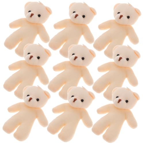 Vaguelly 10St Teddybär-Puppe Kuscheltier Aufbewahrung Plüsch Figuren Marienkäfer Spielzeugaufbewahrung Kleidung schmücken kleine Bärenpuppe Kleidung Bärenzubehör Hut- PP Baumwolle Weiß von Vaguelly