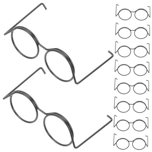 Vaguelly 10er Set Mini Sonnenbrillen Für Puppen Metallische Runde Rahmenlose Brille Klassische Puppenaccessoires Für Kreative Spielideen Und Dekoration von Vaguelly