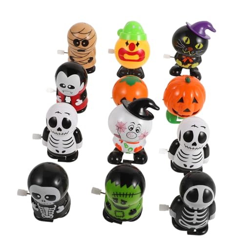 Vaguelly 12 Stück Halloween Aufziehspielzeug Gruselige Cartoon Uhren Für Ideal Für Halloween Tischdekoration Und Partyspaß Perfekt Blechspielzeug Für Kleine Gruselfans von Vaguelly