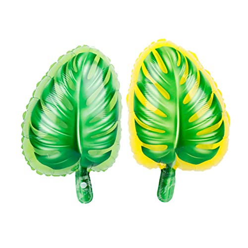 Vaguelly 12 Stück Monstera-Ballons Ballonpumpe Folienballons mit Blättern wasserballon wand polsterung hawaii party dekoration Luftballons aus Blättern Luftballons aus Aluminiumfolie Green von Vaguelly