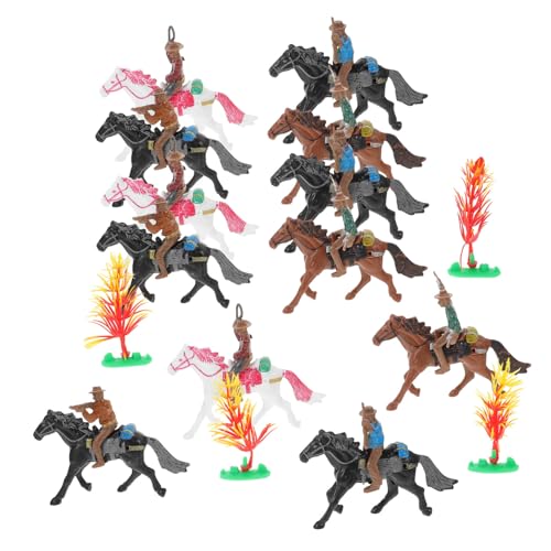 Vaguelly 12 Stück Puppenmodell Tischdekoration Westliche Modelle Mikro Menschenmodelle Tischlayout Dekore Miniatur Tierfiguren Pferdestatue Dekoration Cowgirl Actionfigur von Vaguelly