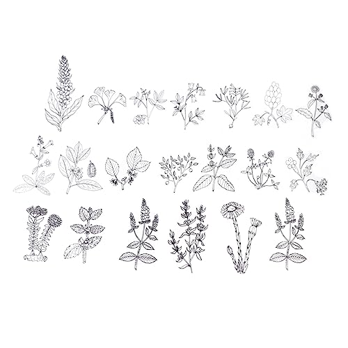 Vaguelly 120St Handbuch-Aufkleber botanische Aufkleber transparente Blumenaufkleber alte Aufkleber Scrapbooking Sticker Scrapbook Stickers Scrapbook-Pflanzenaufkleber Aufkleber-Sammelalbum von Vaguelly