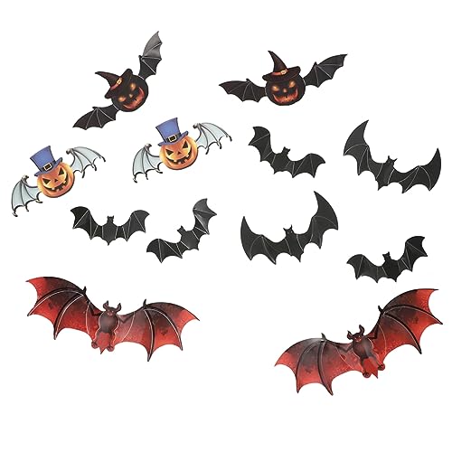 Vaguelly 12St 3D-Aufkleber Halloween Costume Halloween Kleidung The bat Halloween-Fledermaus-Wanddekoration Halloween-Dekor wandbilder Fledermaus-Wandaufkleber Halloween-Wohndekoration PVC von Vaguelly