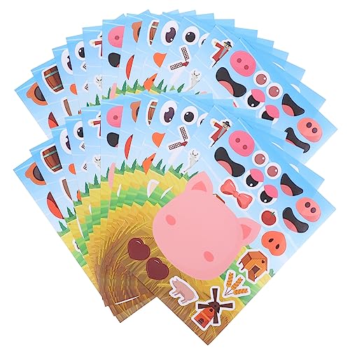 Vaguelly 12St Bauernhof Aufkleber wiederverwendbares Stickerbuch Aufkleber für Sammelalben mit Nutztieren kinderzimmer Sticker tiermotive Sticker tierischer Aufkleber DIY-Montageaufkleber von Vaguelly