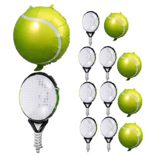 Vaguelly 12St Tennisballon schwarze Luftballons Ballonbogen Ballonstab grüne luftballons Tennis Party Dekoration riesiges Ballspielzeug Luftballons zum Thema Sport Aluminiumfolie von Vaguelly