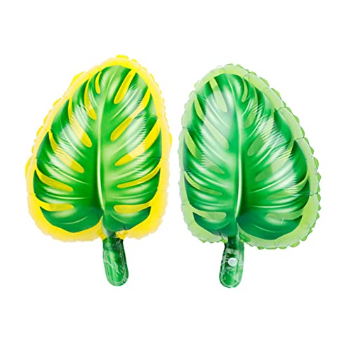 Vaguelly 12st Monstera-ballons Ballonpumpe Folienballons Mit Blättern Ballonbogen-kit Wasserballon Hawaii-party-luftballons Luftballons Aus Aluminiumfolie Hawaii-ballons Green von Vaguelly