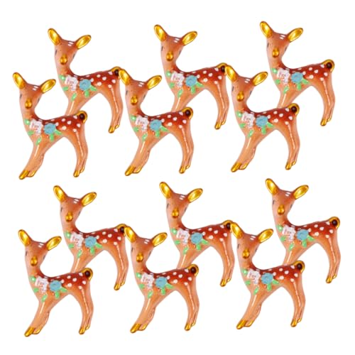 Vaguelly 12st Sikahirsch Dekoration Zubehör Für Feengärten Kleine Rentierfiguren Hirschfiguren Zum Basteln Miniaturfiguren Miniatur-hirschstatuen Hirsch Baumspitze Hirsch Spielzeug Harz von Vaguelly