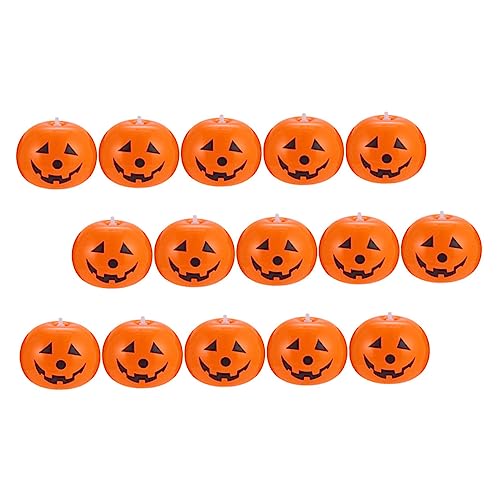 Vaguelly 15st Kürbis Ballon Jack o Lantern Luftballons Halloween-luftballons Zum Leuchten Bringen Halloween-ballon Weiße Luftballons Neonballons Led-leuchtballon Latexballon Orange Emulsion von Vaguelly