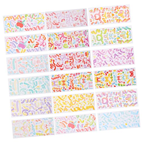 Vaguelly 18 Blätter Regenbogen-Aufkleber Konfetti-Aufkleber DIY-Handwerksaufkleber Blumenaufkleber Scrapbooking Sticker Scrapbook Stickers dekorative Aufkleber DIY-Aufkleber Papier von Vaguelly