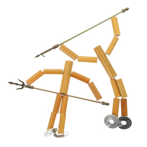 Vaguelly 2 Bamboo Man Materialpaket Mini-Spielzeug Bastelbedarf Zum Selbermachen Bausatz Für Handpuppen Handgemachter Puppenbausatz Peg-puppenkörper Puppenmaterialien Selber Machen Bambus von Vaguelly