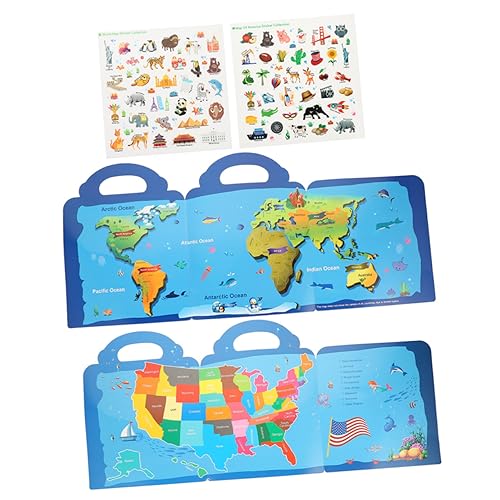 Vaguelly 2 Karten-Sticker-Buch Kinder Aufkleber Kinderspielzeug lustiges Kind Aufkleberbuch kinderkram Buch Kinder bastelset Karte mit amerikanischen Aufklebern lustige Heimdekoration PVC von Vaguelly