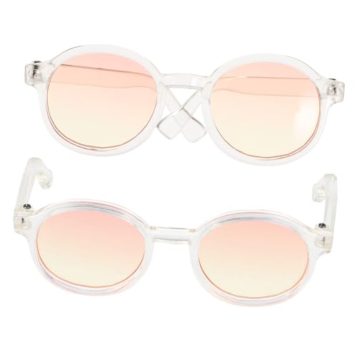 Vaguelly 2 Paar Puppe Mini-Brille Rave-Brille flippige begeisterte leichte Brille polarisierte Damen Puppenbrillen Miniaturpuppen- Plastik von Vaguelly