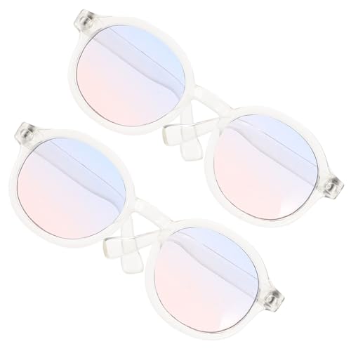 Vaguelly 2 Paare Puppe Mini-Brille Lustige Sonnenbrillen Für Frauen Polarisiert Frauen Ovale Retro- Für Damen in Herzform Gläser Plastik von Vaguelly