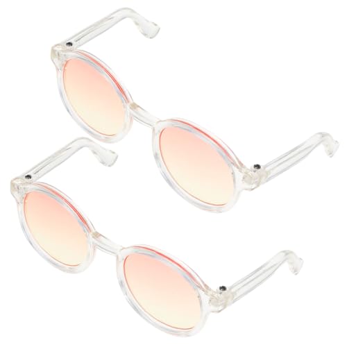 Vaguelly 2 Paare Puppe Mini-Brille Stern- Polarisierte Damen Leichte Brille Begeisterte Frauen Ästhetische Sonnenbrillen Damen Plastik von Vaguelly