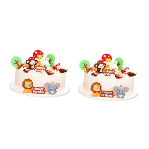 Vaguelly 2 Sätze Kuchendekoration Mit Weichem Kleber Löwengeburtstagsfeierdekorationen Cupcake-topper Für Babys Tortenaufsatz Für Die Babyparty Kuchendeckel Für Babys Weiches Gummi von Vaguelly