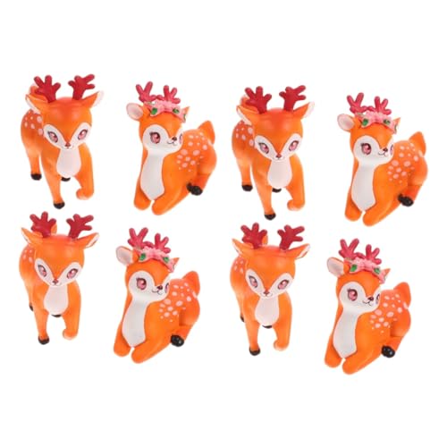 Vaguelly 2 Sätze Mikro-landschaftsverzierung Figur Hirsch Reh Hirsch Cupcake Topper Gnom Desktop-tierdekor Bausatz Tierstatuen Miniaturen Ornamente Pvc 4 Stück * 2 von Vaguelly