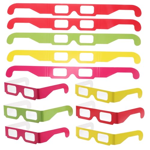 Vaguelly 20 STK Bunte Gläser D Brille Lichteffekt Brille Musikparty Brille Outdoor Brille Lichter Brille Rave-Party-Brille rasende Gläser Rave-Beugungsbrille Regenbogenbeugungsgläser Papier von Vaguelly